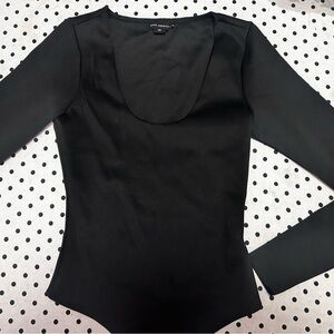 Good American Black Long Sleeve Bodysuit